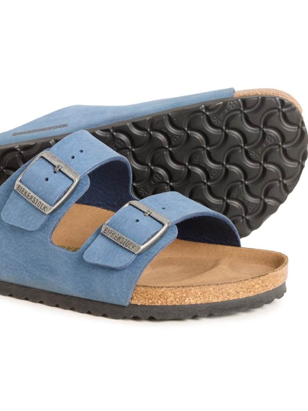 NEW Birkenstock Arizona Desert Dust BLue Sandals Slip ONs 44 R Mens 11 to 11.5